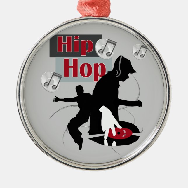 Hip hop dansar med DJ-ornament Julgransprydnad Metall (Framsidan)