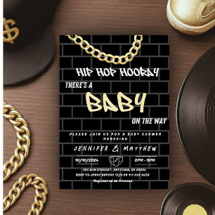 Hip hop Diaper Party Pappa Coed Urban Baby Shower Inbjudningar