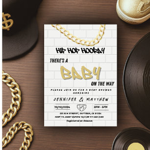 Hip hop Diaper Party Pappa Coed Urban Baby Shower Inbjudningar