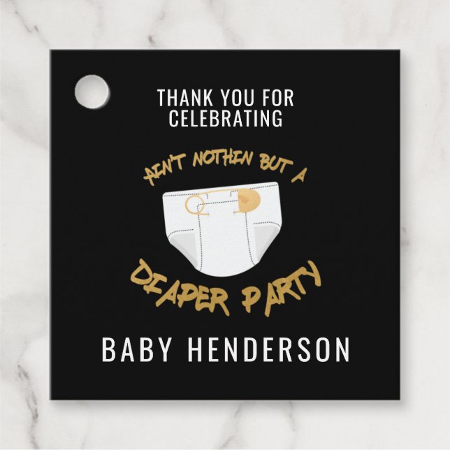 Hip hop Diaper Party Tack Gåvor Etiketter (Framsida)