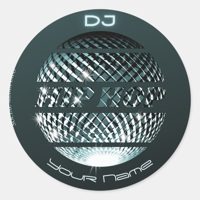 Hip hop DJ hiphop Runt Klistermärke (Framsida)