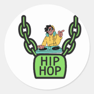 Hip Hop DJ Kedjelås Grafisk Klistermärke