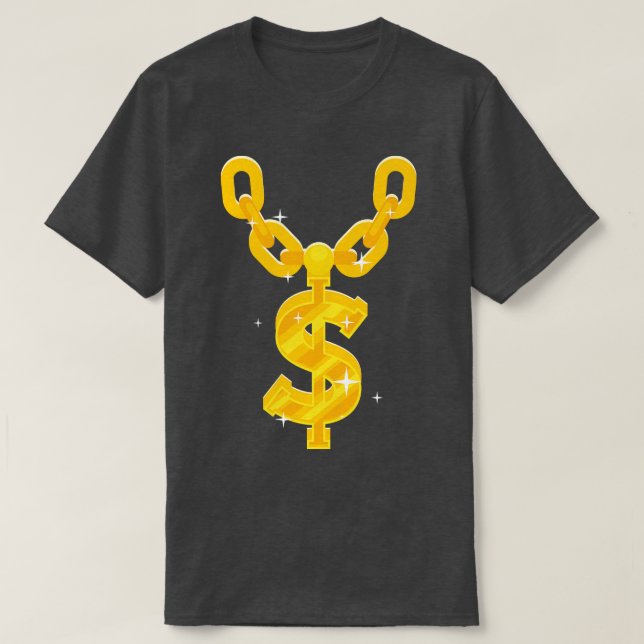Hip hop Dollar Guld-kedjan T Shirt (Design framsida)