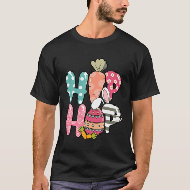 Hip Hop Easter Cute Easter Bunny Groovy Easter Day T Shirt (Framsida)