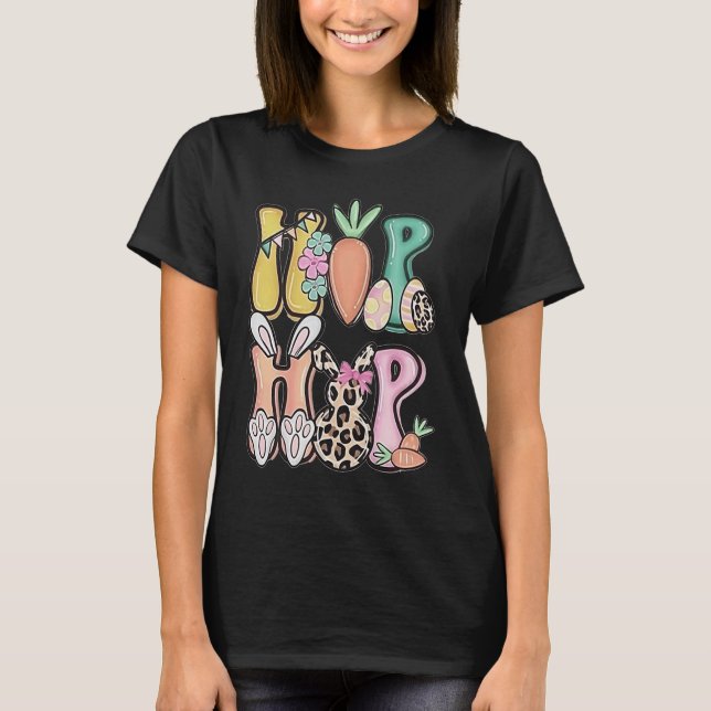 Hip Hop Easter  Women Girls Leopard Print Plaid Bu T Shirt (Framsida)
