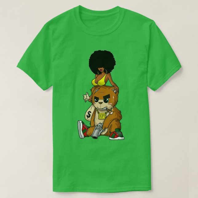 Hip hop eddy Bear Gangster Rap Hustle Hard Get Mon T Shirt (Design framsida)