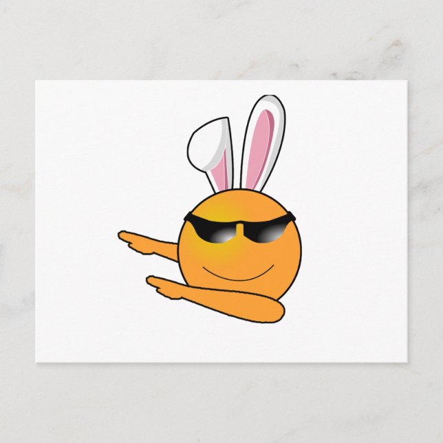 Hip hop Emoji Egg Bunny Påsk Kids Vuxen Helg Vykort (Framsida)