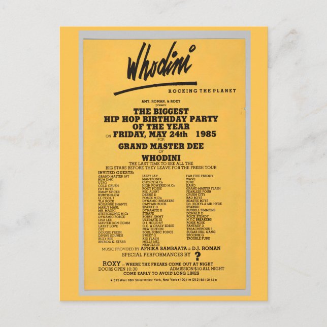 Hip hop Flyer Vykort (Framsida)