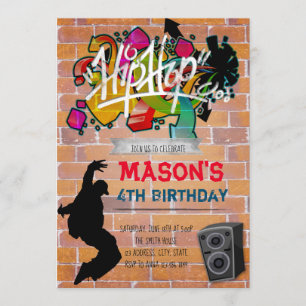 Hip hop födelsedagsfest inbjudan