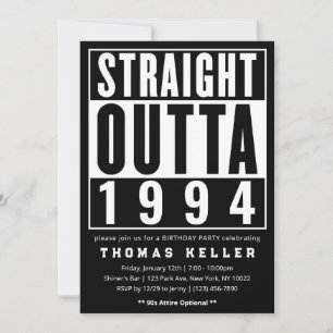 hip hop Födelsedagsfest inbjudan under 1990-talet
