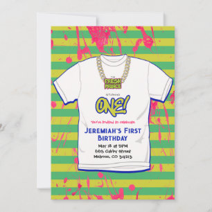 Hip Hop Fresh Ettårsdag Inbjudningar
