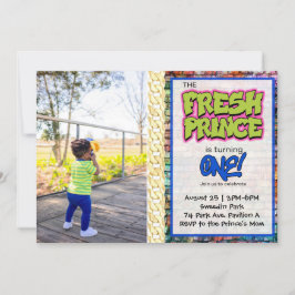 Hip hop Fresh One med fotofödelsedag Inbjudningar