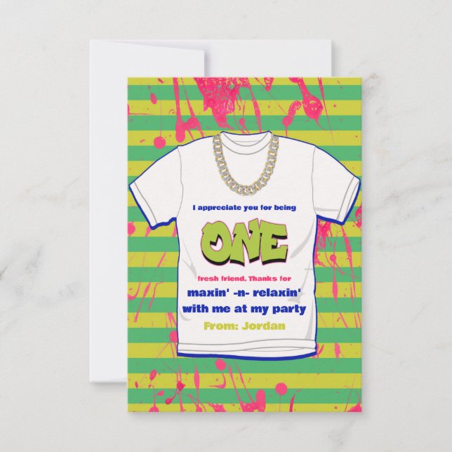 Hip hop Fresh One med fototack Inbjudningar (Framsida)