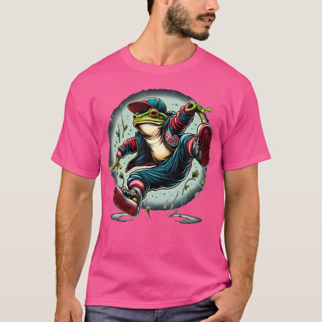 Hip hop Frog Dancer T Shirt (Framsida)
