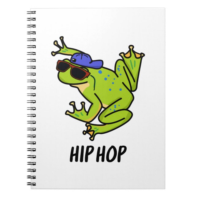 Hip hop Funny Hopping Frog Pun Anteckningsbok (Framsidan)
