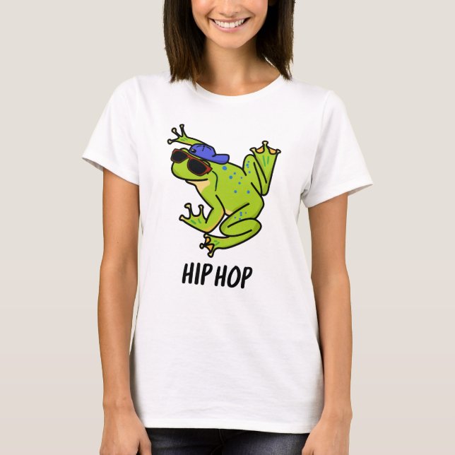 Hip hop Funny Hopping Frog Pun T Shirt (Framsida)
