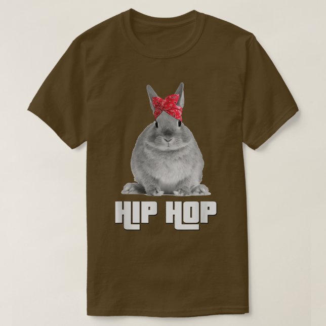 Hip hop Gangsta Bunny Rabbit Påsk T med Red Ba T Shirt (Design framsida)
