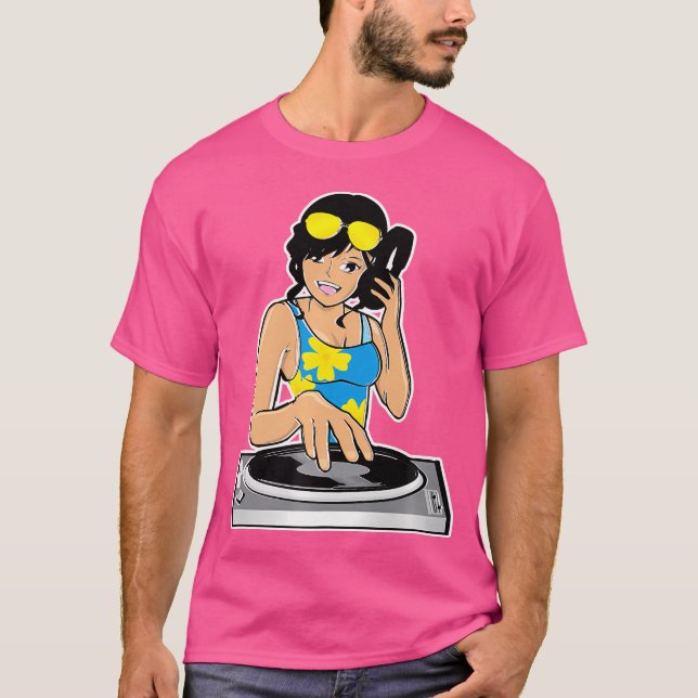Hip hop Girl Inspirational Dj T Shirt (Framsida)