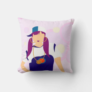Hip hop Girl Pillow Kudde