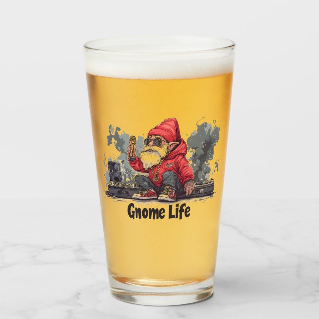 Hip hop Gnome Illustration - Gnome Life Glaskopp (Framsida fylld)