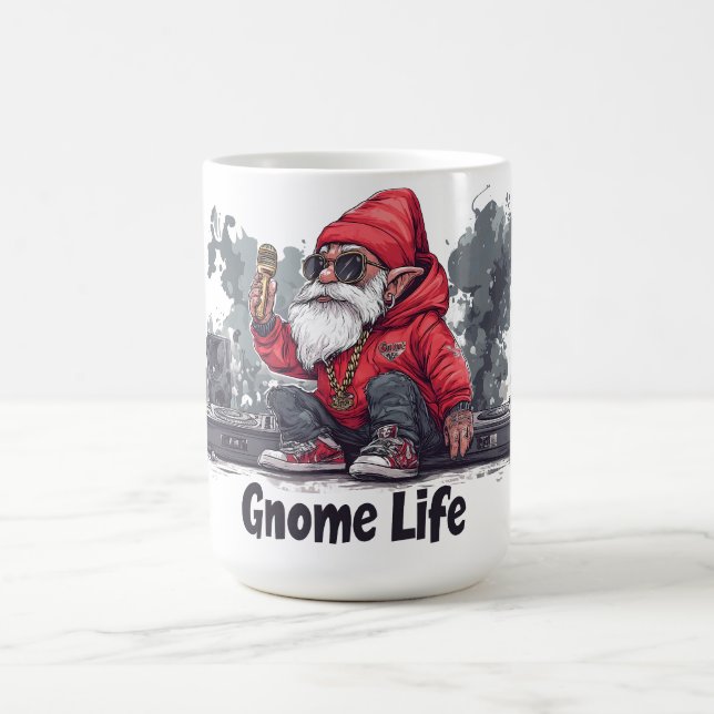 Hip hop Gnome Illustration - Gnome Life Kaffemugg (Center)