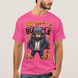 Hip hop Gorilla Hustle Money Ape Streetwear Animal T Shirt