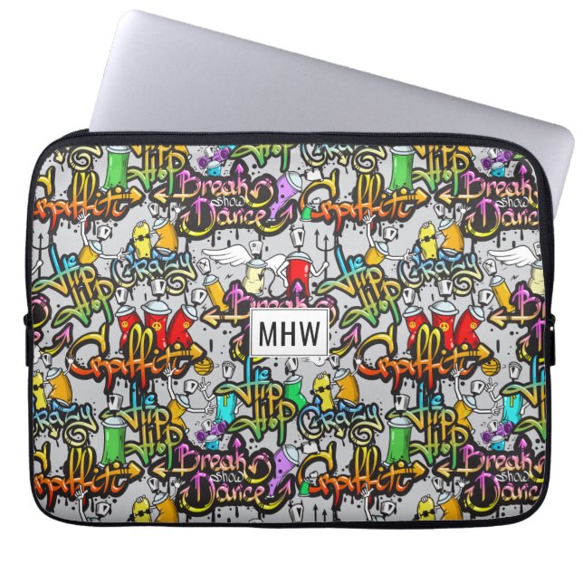 Hip hop Graffiti anpassningsbar monogram laptop sl Laptop Sleeve (Framsidan)