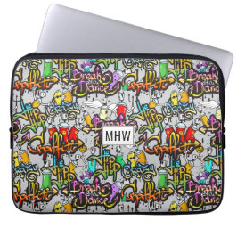 Hip hop Graffiti anpassningsbar monogram laptop sl Sleeve