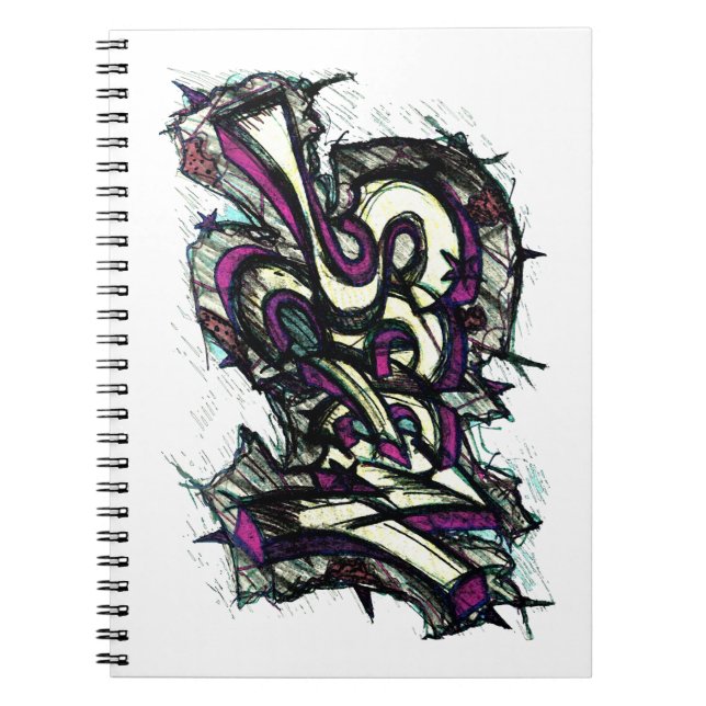 Hip hop Graffiti Brev Notebook Anteckningsbok (Framsidan)