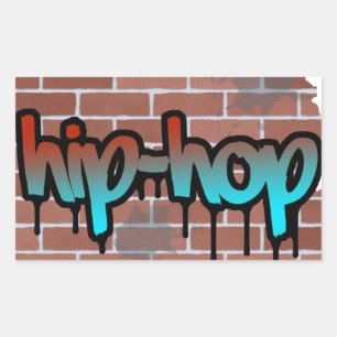 hip hop graffiti-design rektangulärt klistermärke