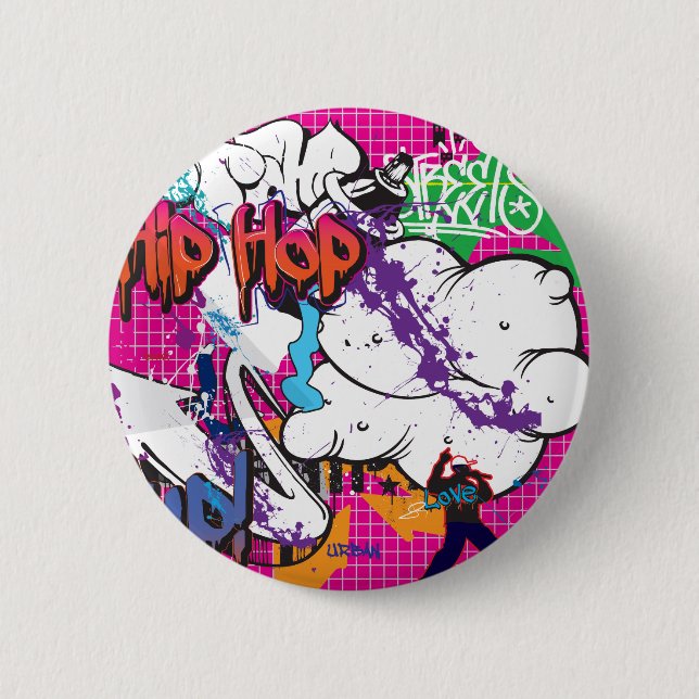 Hip Hop Graffiti Knapp (Framsida)