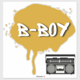 Hip hop Guld Graffiti B-Boy Gender Reveal Klistermärken
