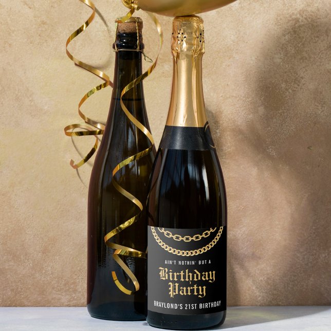 Hip Hop Guld Kubansk Länk Kedja Födelsedag (Skapare uppladdad)