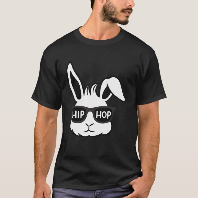 Hip Hop Happy Easter  Bunny Glasses Rabbit Eggs Hu T Shirt (Framsida)