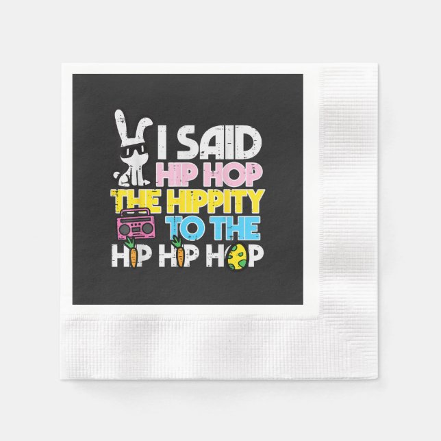 Hip Hop Hippity Påskharen  Pappersservett (Framsidan)