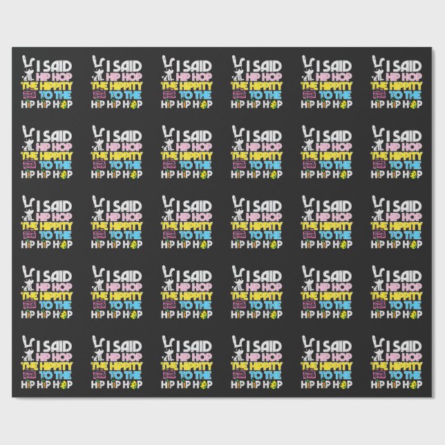 Hip Hop Hippity Påskharen  Presentpapper (Platt)