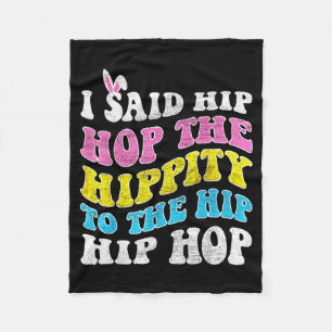 Hip hop hippity påskkanin roliga kvinnor flickor b fleecefilt