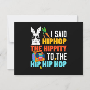 Hip Hop Hippity Rolig Påskharen Pojkar Flickor Bar Inbjudningar