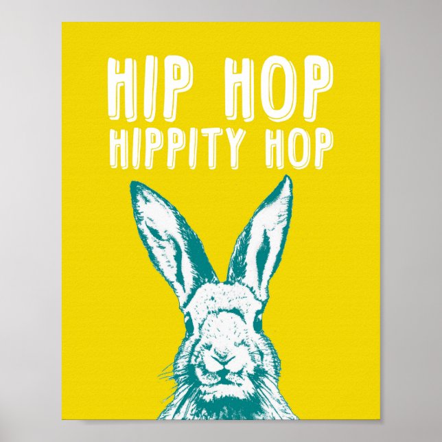 Hip hop Hippity Skutt Rabbit | Poster Art. utskrif (Framsidan)