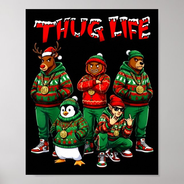 Hip Hop Holiday Crew - Ugly Christmas Sweater Rap  Poster (Framsidan)