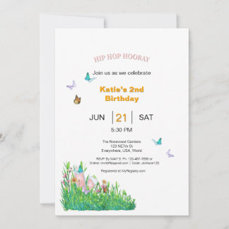 Hip hop Hooray Birthday Inbjudningar