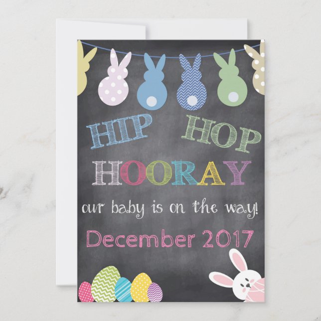 Hip hop Hooray Påsk Gravid Meddelande (Framsida)