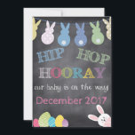 hip hop Hooray Påsk Gravid Meddelande<br><div class="desc">hip hop Hooray Vårt Baby är på väg mot vägen XXXCute och perfekt och tillkännager för familj och vänner att din lilla är på väg runt Påsk och vårtid!</div>