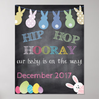 Hip hop Hooray Påsk Gravid Meddelande Poster