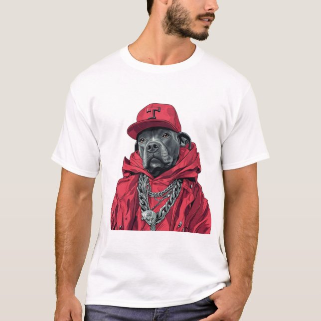 Hip hop Hund Graphic T-Shirt - Streetwear Tee (Framsida)