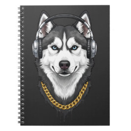 Hip-Hop Husky – Cool Streetwear Hund Anteckningsbok