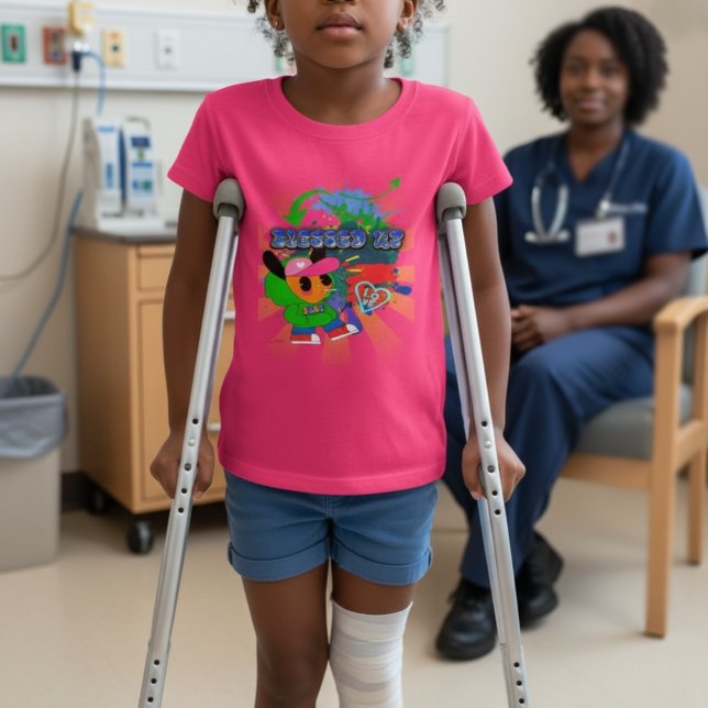 Hip hop inspirerad, berikad kristen konst t shirt (Small but mighty. Blessed up and shining bright.)