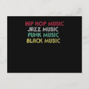 Hip hop Jazz Funk Black Music - Musical Kreativ Vykort