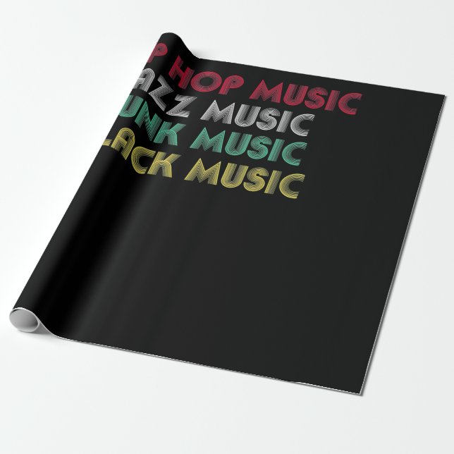 Hip hop Jazz Funk Black Music - Musikal, Kreativ Presentpapper (Utrullad)