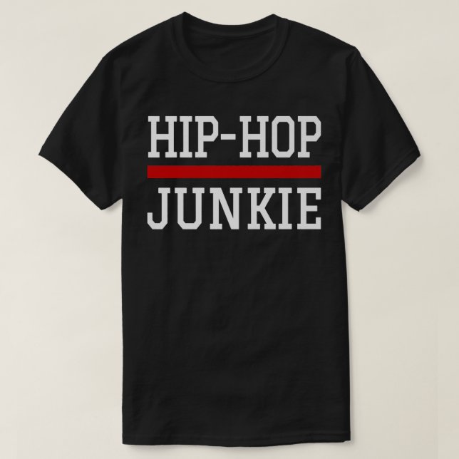Hip hop Junkie DJ MC Bboy Graffiti Golden Era Rap T Shirt (Design framsida)